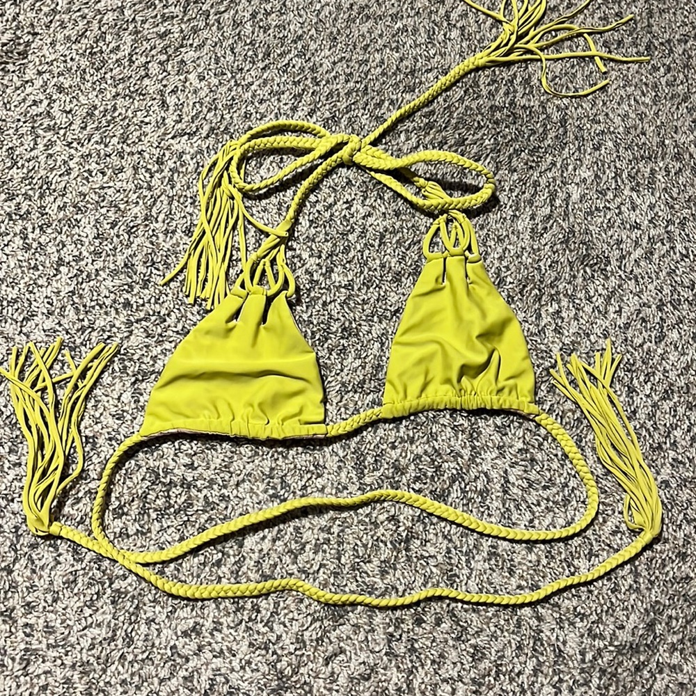 Acacia Swim Braided Fringe Bikini Top